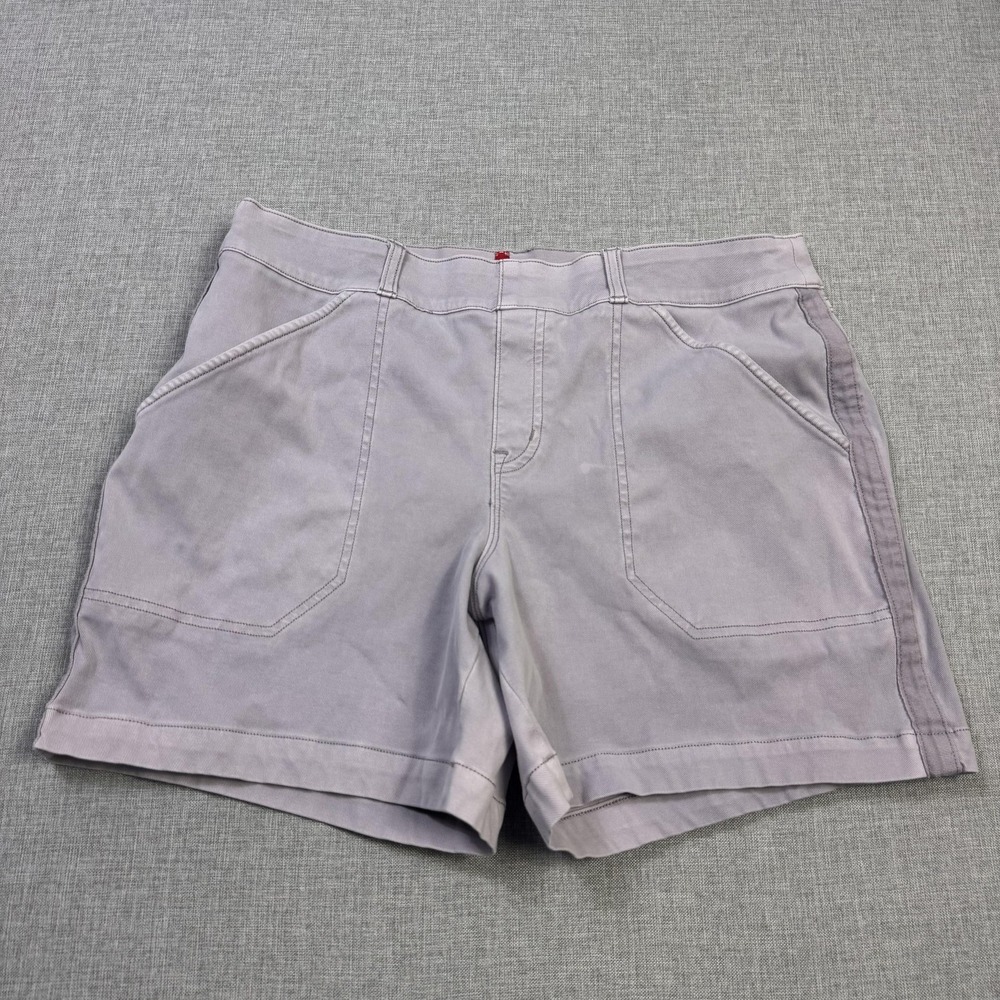 SPANX Chino Shorts Womens L Purple Cotton Blend Flat Front Pockets 4.5 Inseam